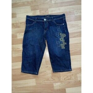 Vintage Southpole Denim Shorts Size 15 Y2K Embroidered Logo Bermuda Capri Jorts